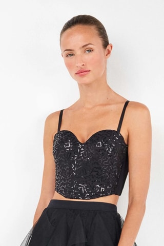 Crop top Party Edition - Nero