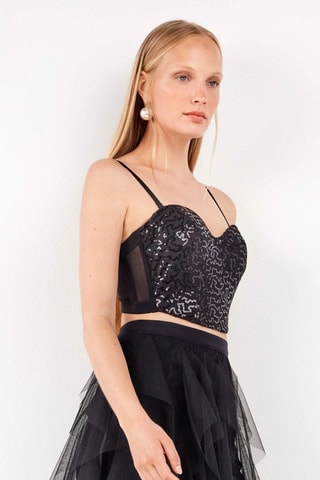 Crop top Party Edition - Nero