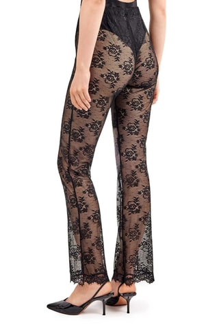 Pantaloni larghi in pizzo a vita alta Party Edition - Nero