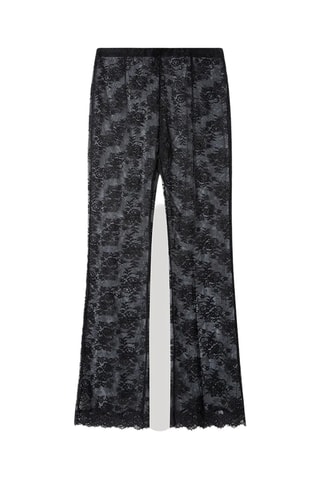 Pantaloni larghi in pizzo a vita alta Party Edition - Nero