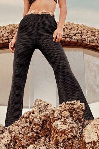 Pantaloni a vita alta Beach - Nero