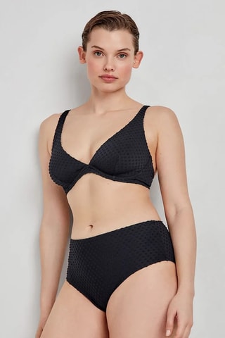 Slip bikini a vita alta Swim - Nero