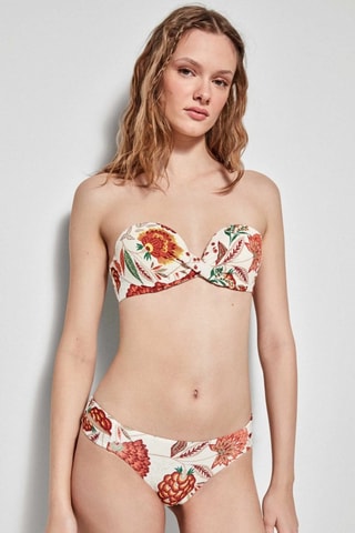 Slip bikini - Bianco e arancione