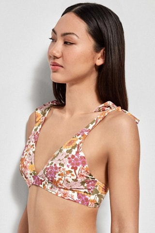 Reggiseno bikini con coppe - Giallo e rosa