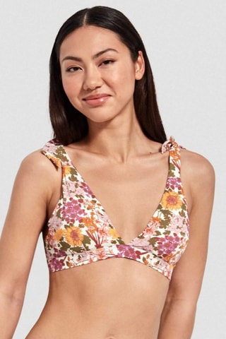 Reggiseno bikini con coppe - Giallo e rosa