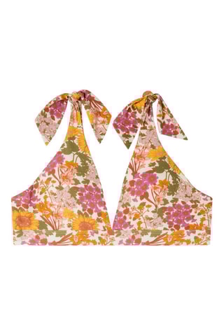 Reggiseno bikini con coppe - Giallo e rosa