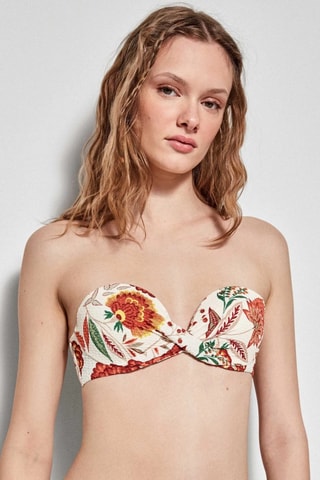 Reggiseno bikini - Bianco e arancione