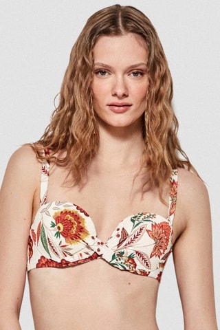 Reggiseno bikini - Bianco e arancione