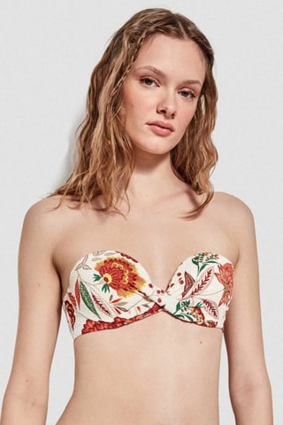 Reggiseno bikini - Bianco e arancione