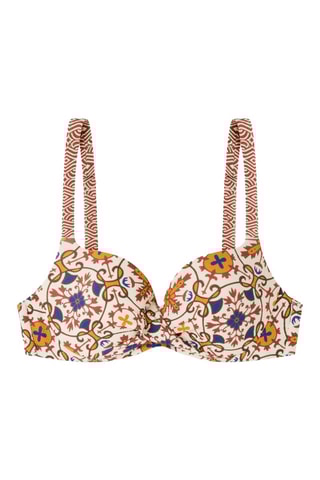 Reggiseno bikini con coppe - Bianco e arancione