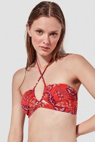 Reggiseno bikini con coppe - Rosso e viola