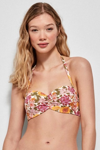 Reggiseno bikini con coppe - Giallo e rosa