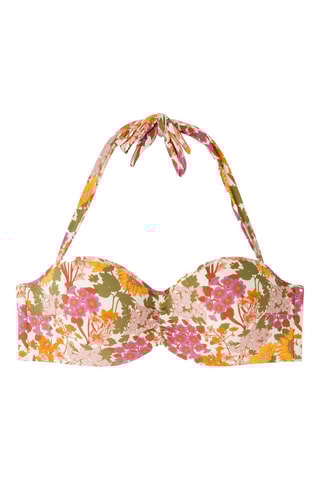 Reggiseno bikini con coppe - Giallo e rosa