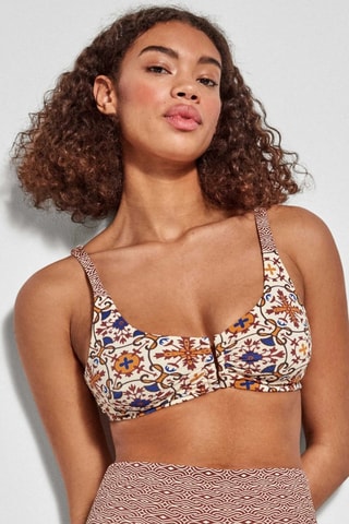 Reggiseno bikini - Bianco e arancione