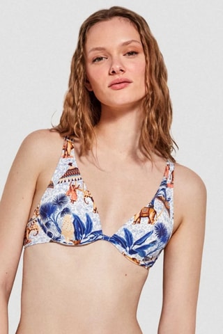 Reggiseno bikini push-up - Blu e arancione