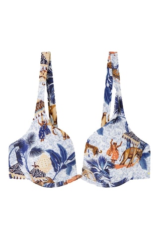 Reggiseno bikini push-up - Blu e arancione