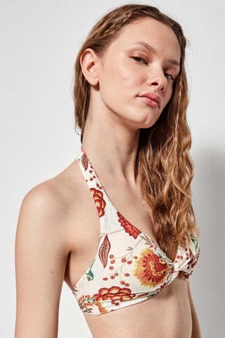 Reggiseno bikini - Bianco e arancione