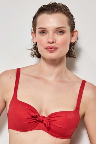 Reggiseno bikini con coppe - Rosso
