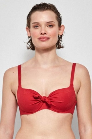 Reggiseno bikini con coppe - Rosso