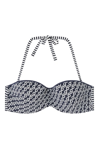 Reggiseno bikini con coppe - Bianco e blu