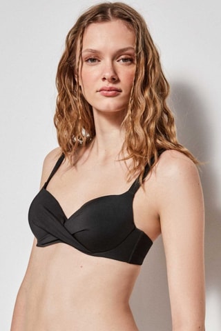 Reggiseno bikini con coppe - Nero