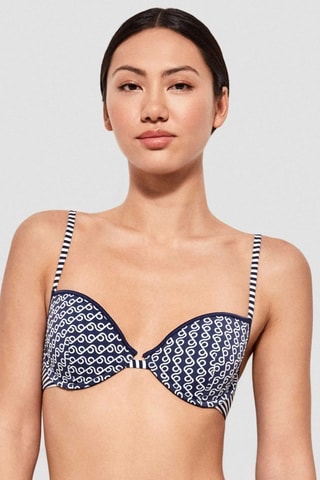 Reggiseno bikini con coppe - Bianco e blu