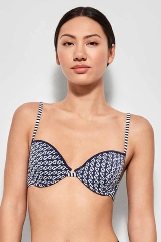 Reggiseno bikini con coppe - Bianco e blu