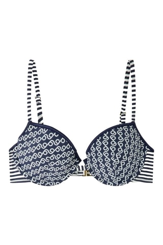 Reggiseno bikini con coppe - Bianco e blu