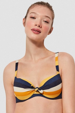 Reggiseno bikini con coppe - Giallo e nero