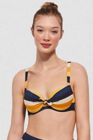 Reggiseno bikini con coppe - Giallo e nero
