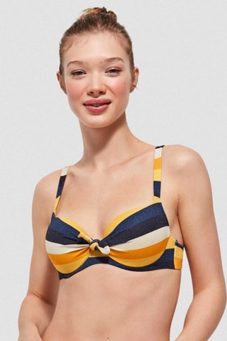 Reggiseno bikini con coppe - Giallo e nero