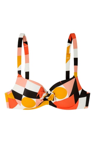 Reggiseno bikini con coppe - Giallo e rosso