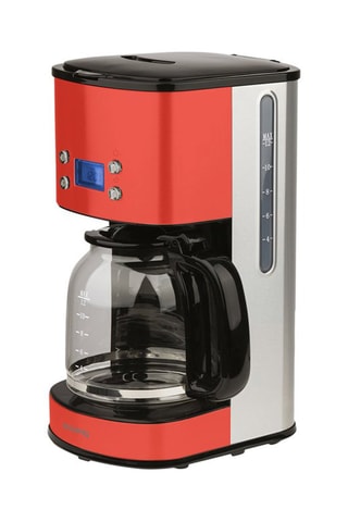 Caffettiera programmabile - Rosso - 1,5 l - 1000 W - Argentato, nero e rosso