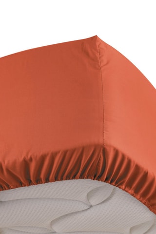 Sábana bajera de percal de algodón 78 hilos/cm² Percaline - Terracotta