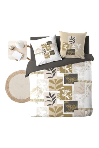 Juego de sábanas de algodón Utopia - Crudo, negro y dorado