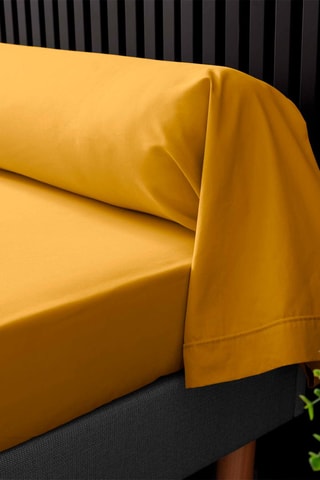 Funda de almohada de percal de algodón 78 hilos/cm² Percaline - Amarillo