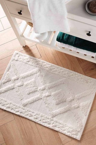 Alfombra de baño Gladis - Beige - 50 x 80 cm