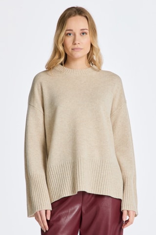 Maglia relaxed in lana - Beige