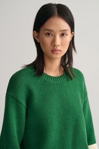 Maglia relaxed in lana merino - Verde