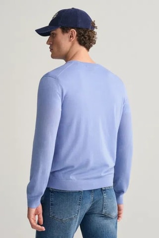 Maglia regular in lana merino - Azzurro