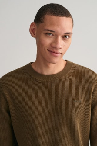 Maglia regular in lana merino - Kaki