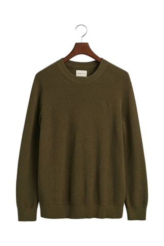 Maglia regular in lana merino - Kaki