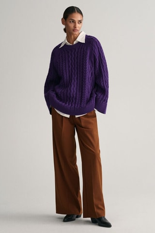 Maglia oversize in lana merino - Viola