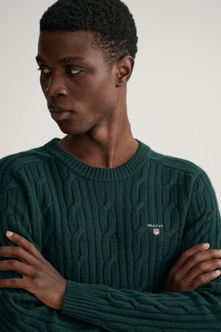 Maglia regular in lana - Verde scuro
