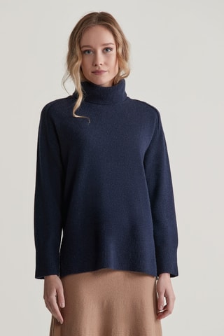 Maglia in lana e cashmere - Navy