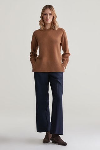 Maglia relaxed in lana e cashmere - Marrone