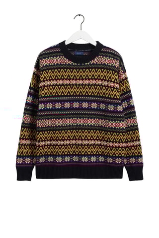 Maglia regular in lana - Navy