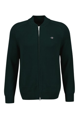 Cardigan regular in lana merino - Verde scuro