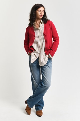 Cardigan in cotone bio - Rosso