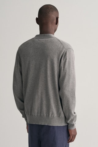 Cardigan - Grigio melange e bianco